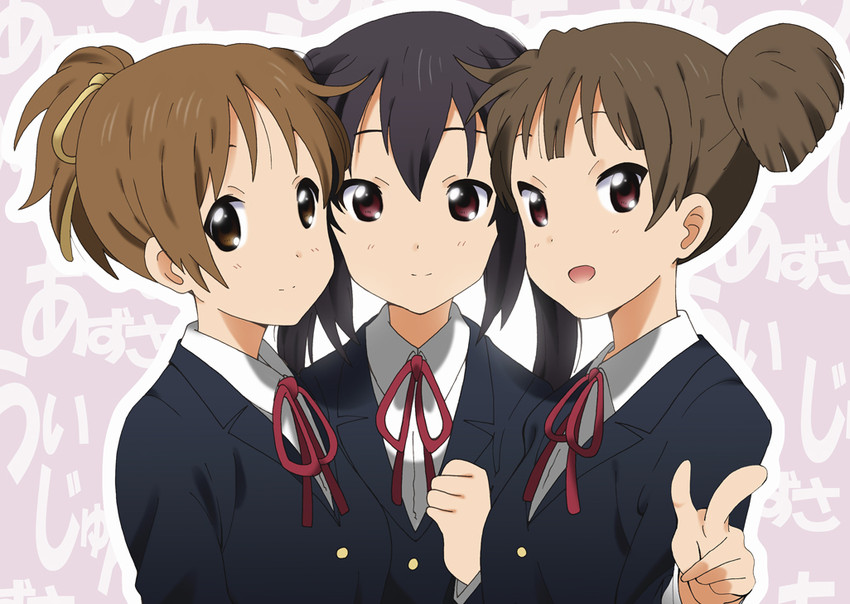nakano azusa, hirasawa ui, and suzuki jun (k-on!) drawn by yamasaki_wataru