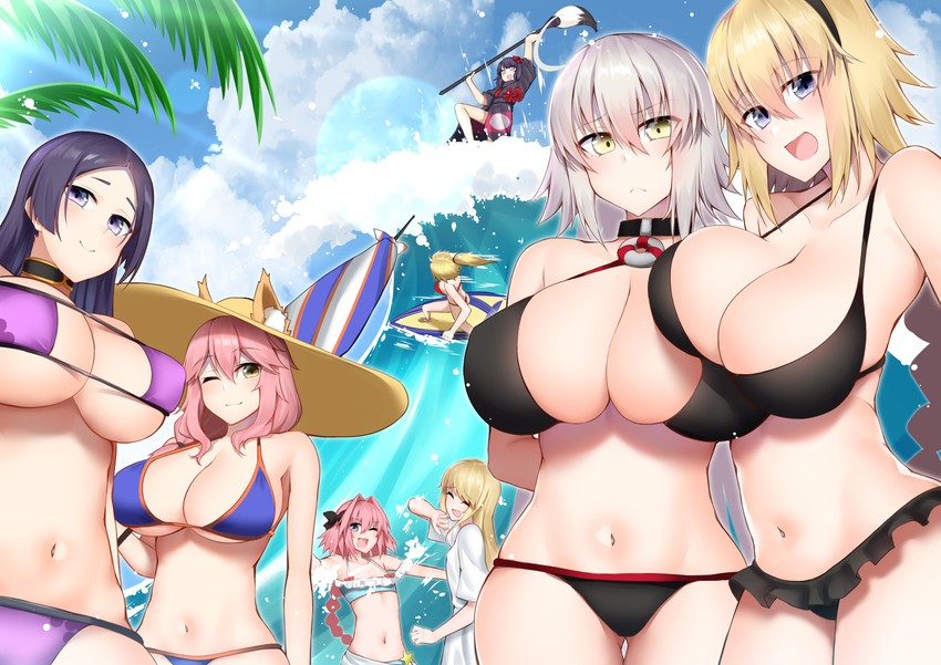 tamamo, jeanne d'arc alter, jeanne d'arc, astolfo, mordred, and 4 more (fate and 1 more) drawn by kitajima_yuuki