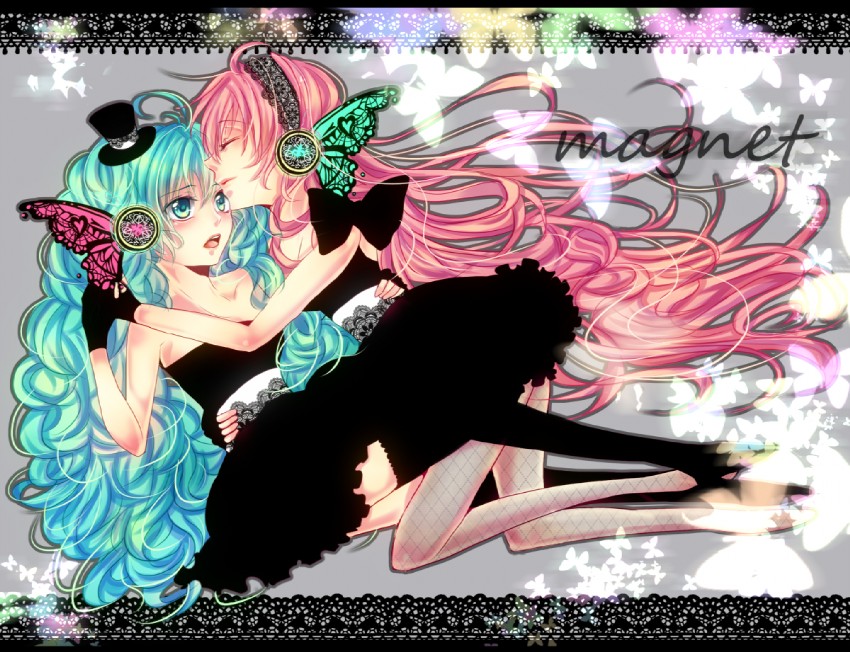 hatsune miku and megurine luka (vocaloid and 1 more) drawn by shizuki_mio