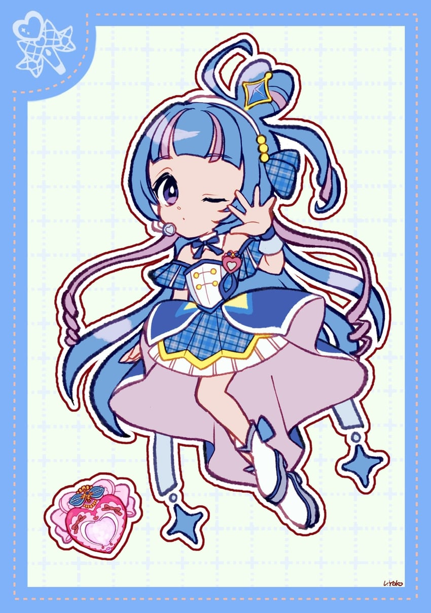 aokaze nana and cure wink (precure and 1 more) drawn by uwded_207