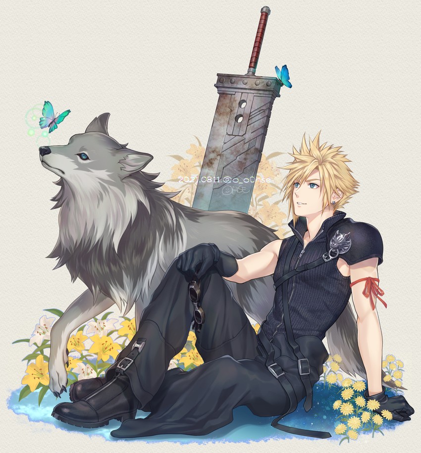 cloud strife (final fantasy and 2 more) drawn by ohse
