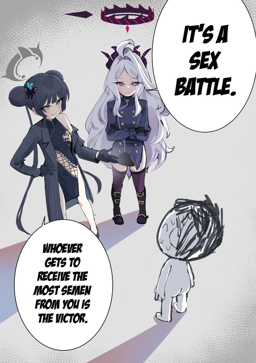 sensei, doodle sensei, hina, and kisaki (blue archive) drawn by gen_(unzzenasd)