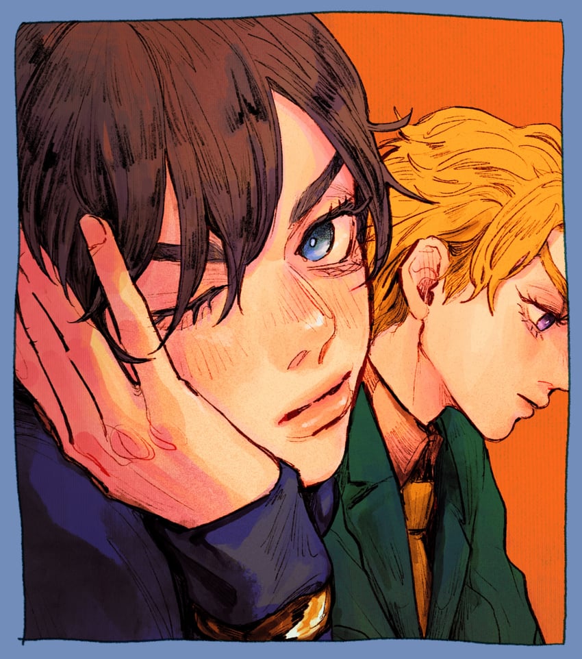 giorno giovanna and pannacotta fugo (jojo no kimyou na bouken and 1 more) drawn by okokoro_zaiku