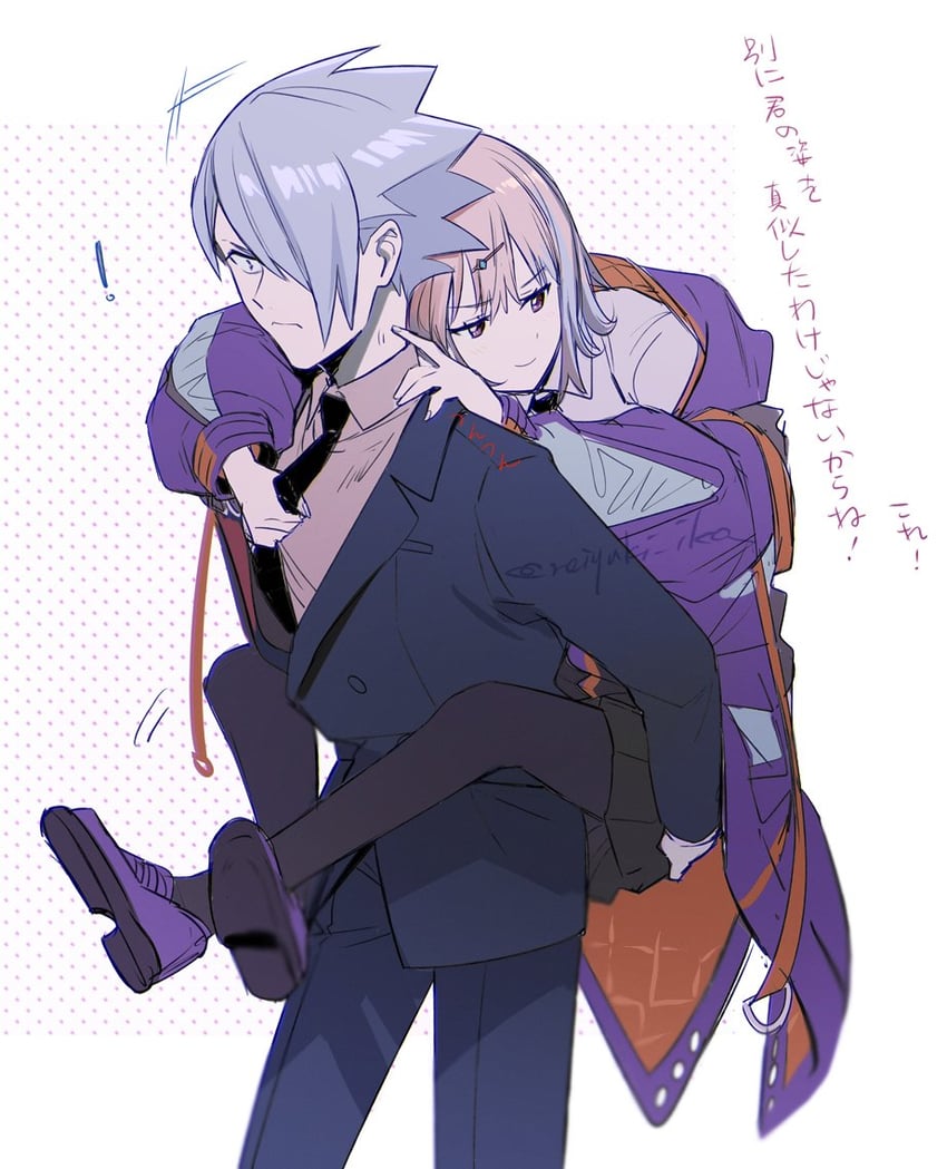shinjou akane and anti (gridman universe and 1 more) drawn by aki_(neyuki41028)