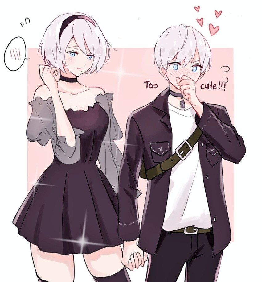 2b and 9s (nier and 1 more) drawn by dinikee