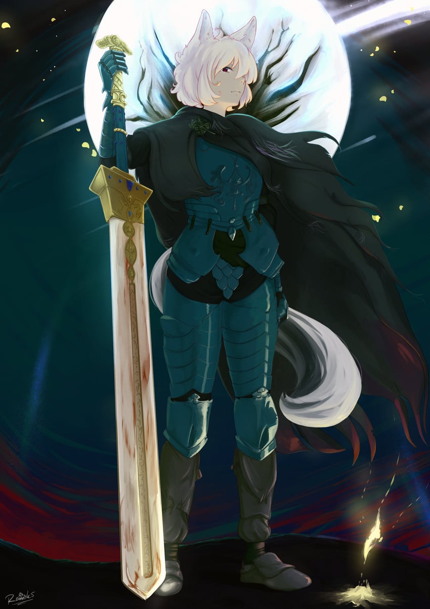 inubashiri momiji and blaidd the half-wolf (touhou and 1 more) drawn by ramnik5