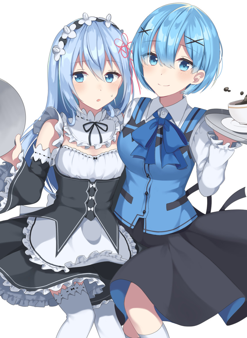 rem, kafuu chino, and minase inori (re:zero kara hajimeru isekai seikatsu and 1 more) drawn by izumo_neru