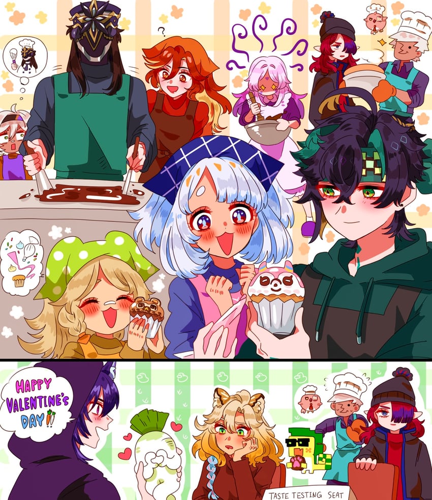 citlali, mavuika, mualani, kinich, xilonen, and 8 more (genshin impact) drawn by cocotsuko1204