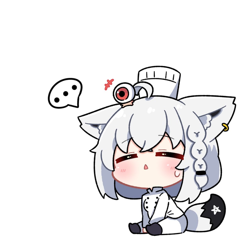 shirakami fubuki and medama oyaji (hololive and 1 more) drawn by dohoon