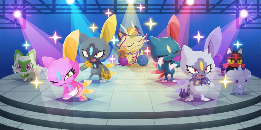 sprigatito, meowth, litten, sneasel, espurr, and 1 more (pokemon and 1 more)