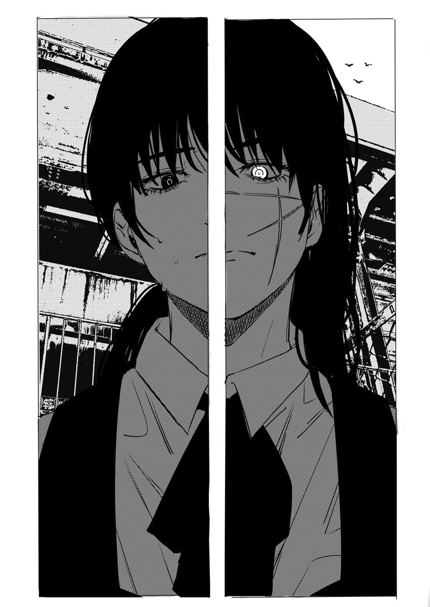 yoru and mitaka asa (chainsaw man) drawn by kanta_(kkk_kan)
