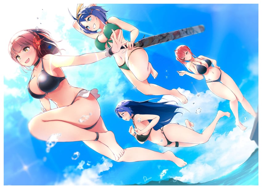 zara, trento, pompeo magno, and nicoloso da recco (azur lane) drawn by dermar