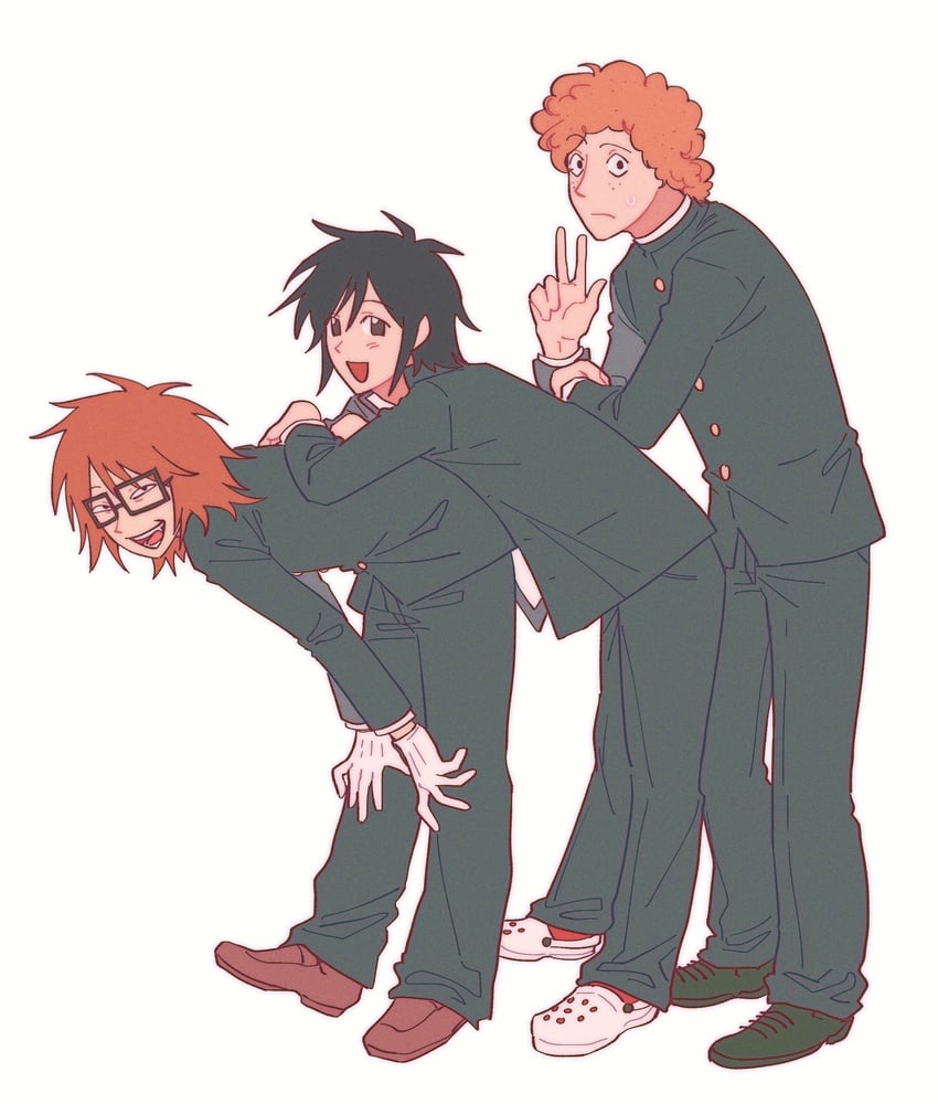 randal ivory, tsukada satoru, and sebastian de tomato smith chicken legs (randal's friends) drawn by 97ttwwaazz