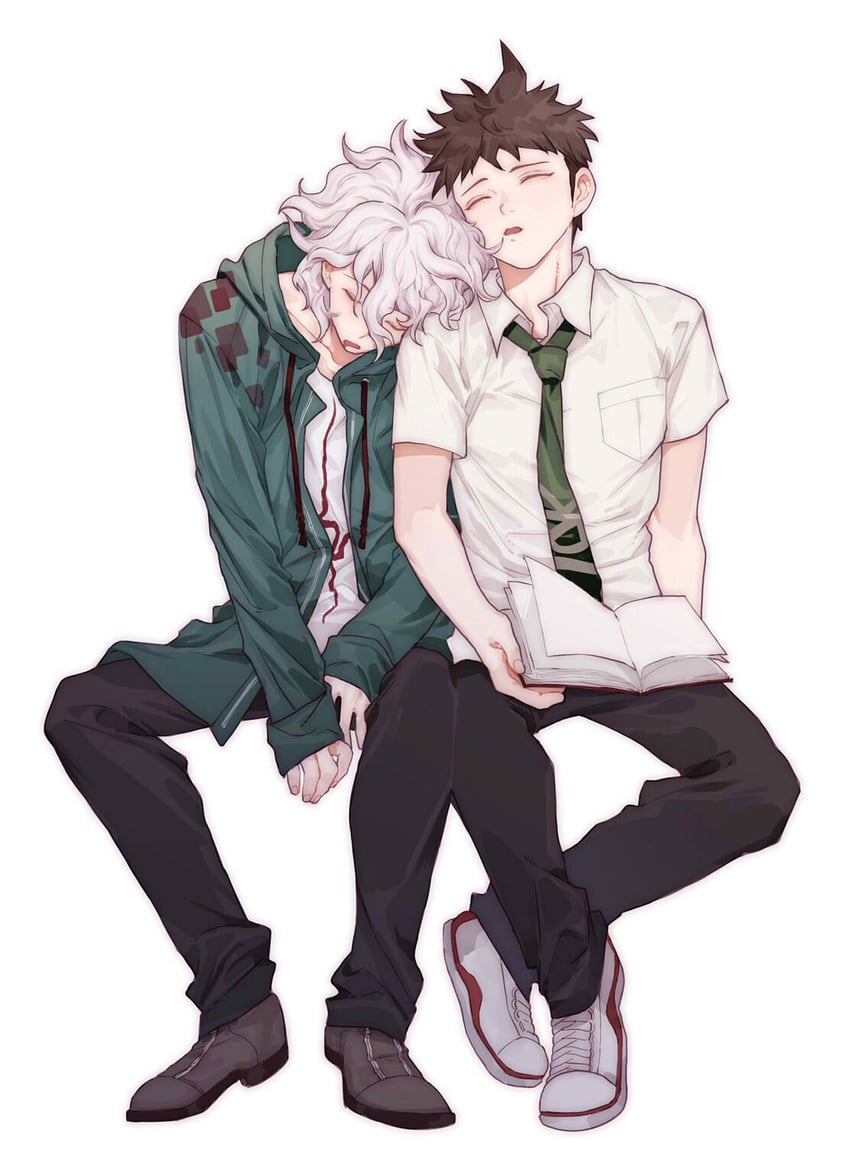 komaeda nagito and hinata hajime (danganronpa and 1 more) drawn by lazychaidui