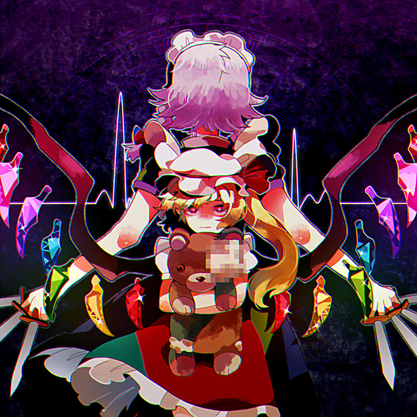 flandre scarlet and izayoi sakuya (touhou) drawn by tabun_(osoracu)