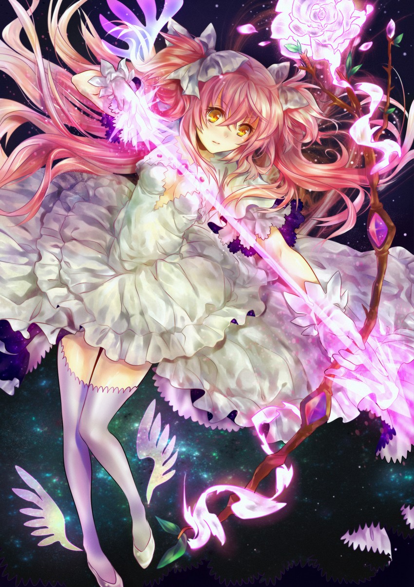 kaname madoka and ultimate madoka (mahou shoujo madoka magica) drawn by madogawa