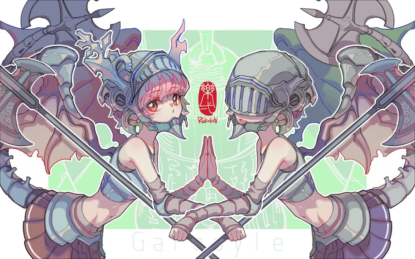bell gargoyle (dark souls and 1 more) drawn by rakuichi