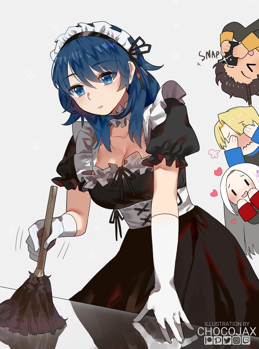 female byleth, edelgard von hresvelg, dimitri alexandre blaiddyd, and claude von riegan (fire emblem and 1 more) drawn by chocojax