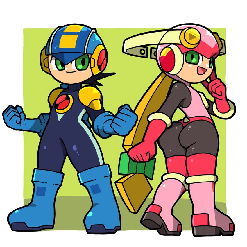 megaman.exe and roll.exe (mega man and 1 more) drawn by name_omoitukan2