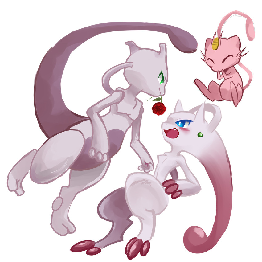 meowth, mew, mewtwo, and mega mewtwo y (pokemon and 1 more) drawn by maimai97