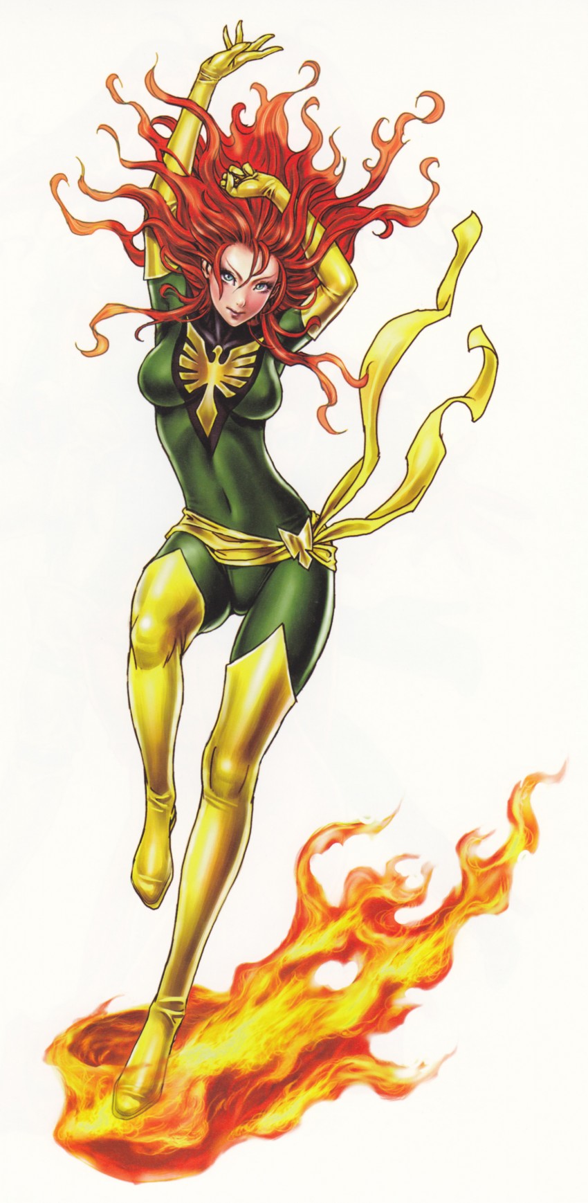 jean grey and phoenix (marvel and 1 more) drawn by yamashita_shun'ya