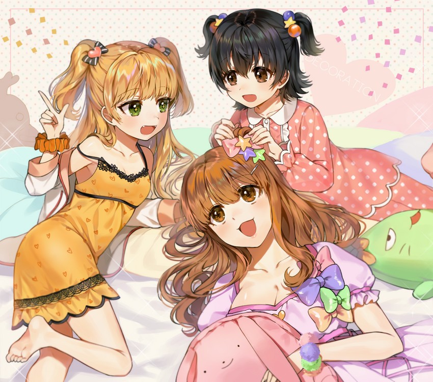 jougasaki rika, akagi miria, moroboshi kirari, and pina korata (idolmaster and 1 more) drawn by gijang
