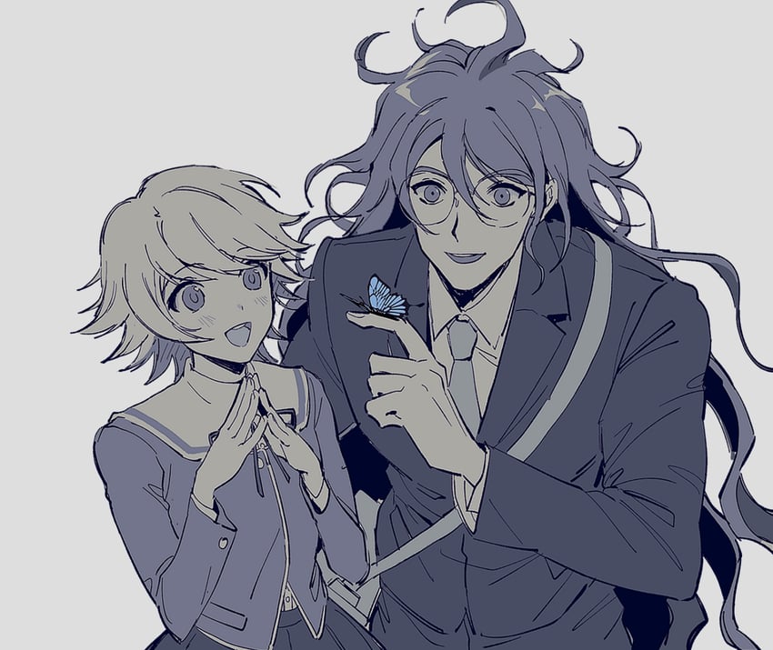 fujisaki chihiro and gokuhara gonta (danganronpa and 2 more) drawn by sophie_(693432)