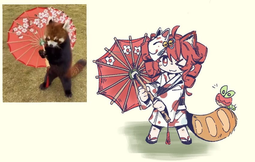 kasane teto and applin (pokemon and 1 more) drawn by qingdqing