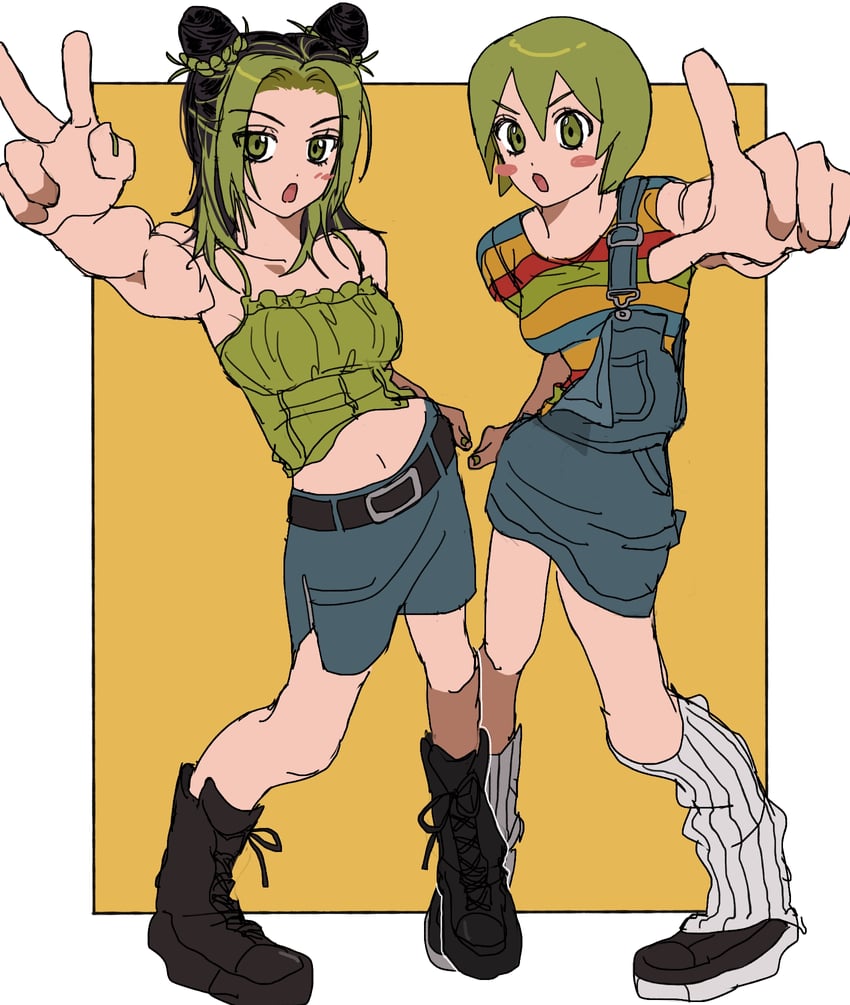 kujo jolyne and foo fighters (jojo no kimyou na bouken and 1 more) drawn by fu_r_y