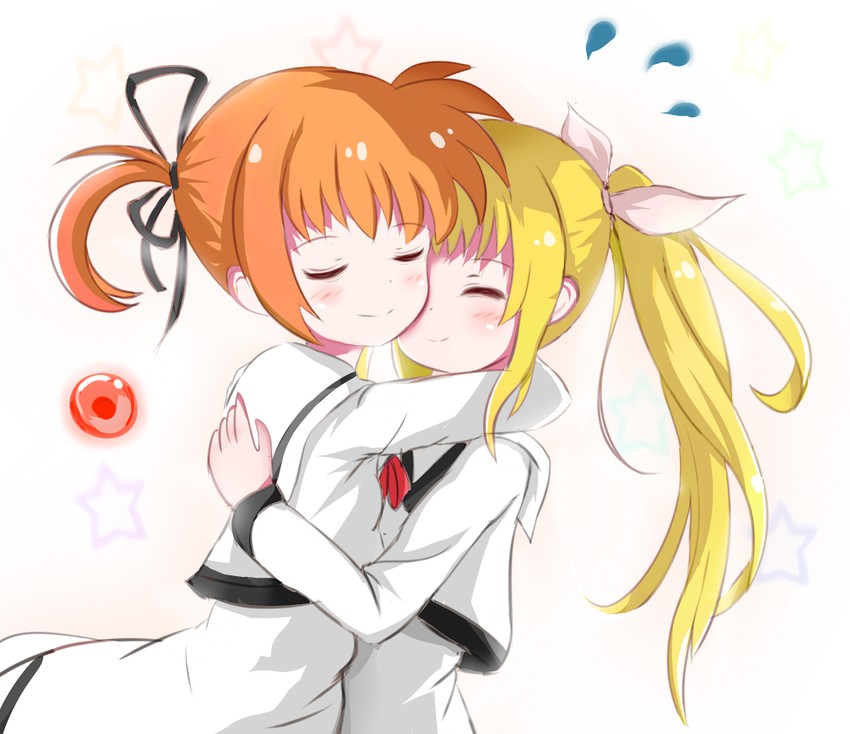 fate testarossa, takamachi nanoha, and raising heart (lyrical nanoha and 2 more) drawn by cyoucyouneko