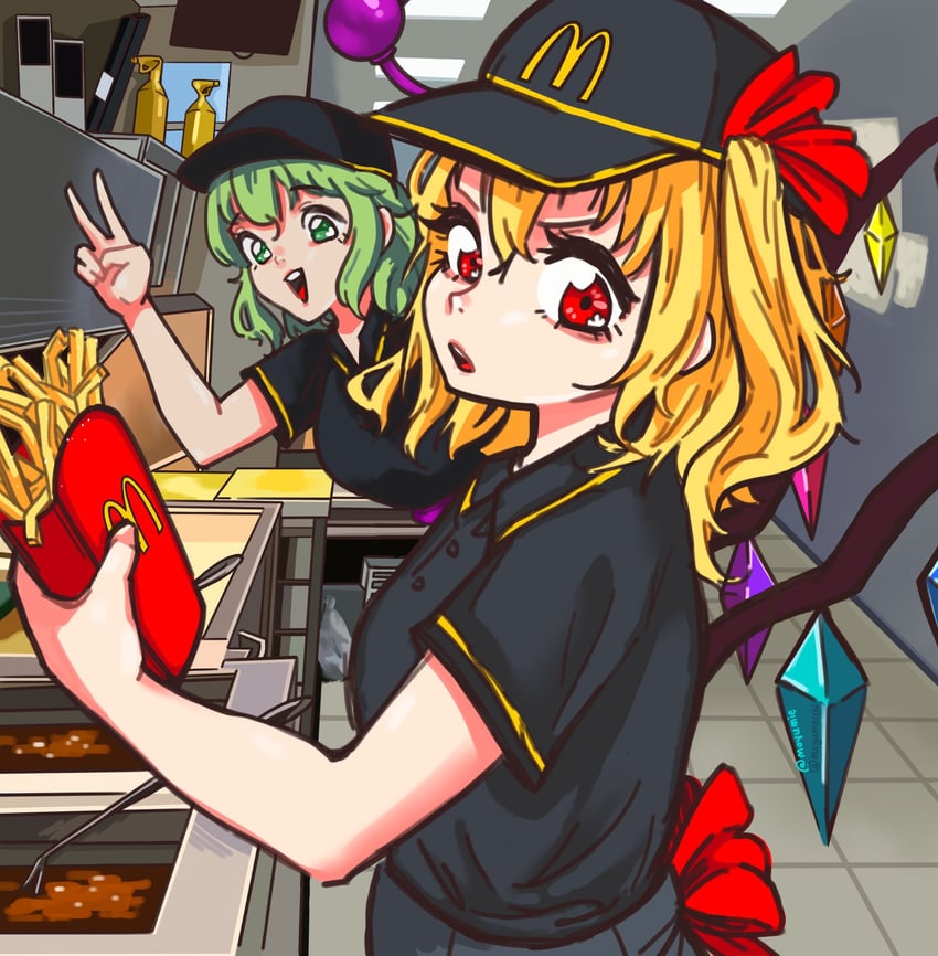 flandre scarlet and komeiji koishi (touhou and 1 more) drawn by moyumie
