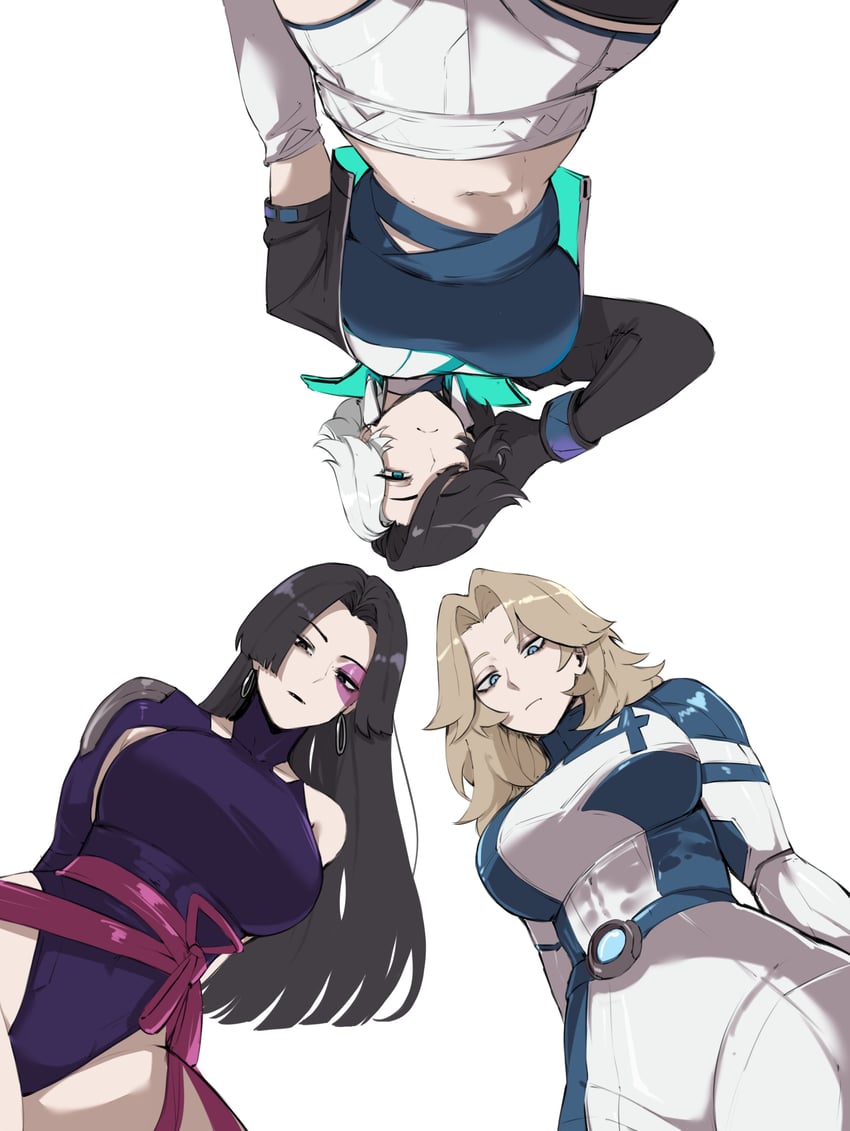 psylocke, sue storm, and luna snow (marvel and 3 more) drawn by masoq