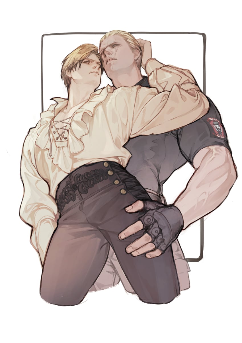 leon s. kennedy and jack krauser (resident evil and 1 more) drawn by vetania