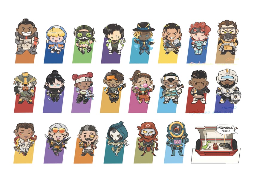 wattson, wraith, crypto, octane, valkyrie, and 22 more (apex legends) drawn by wu5
