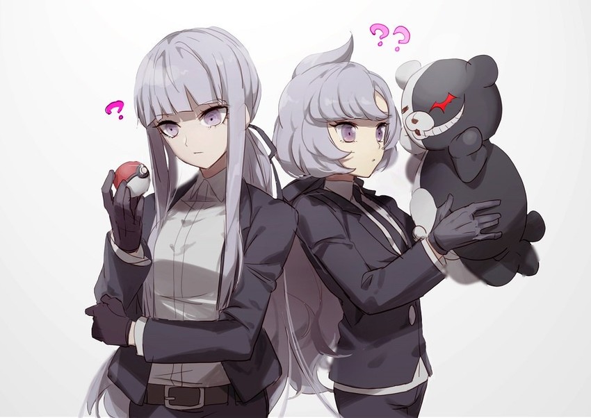 kirigiri kyoko, monokuma, and anabel (pokemon and 3 more) drawn by no-kan