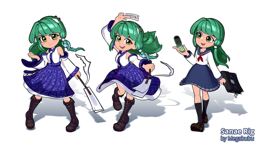 kochiya sanae (touhou) drawn by takki_thammawan