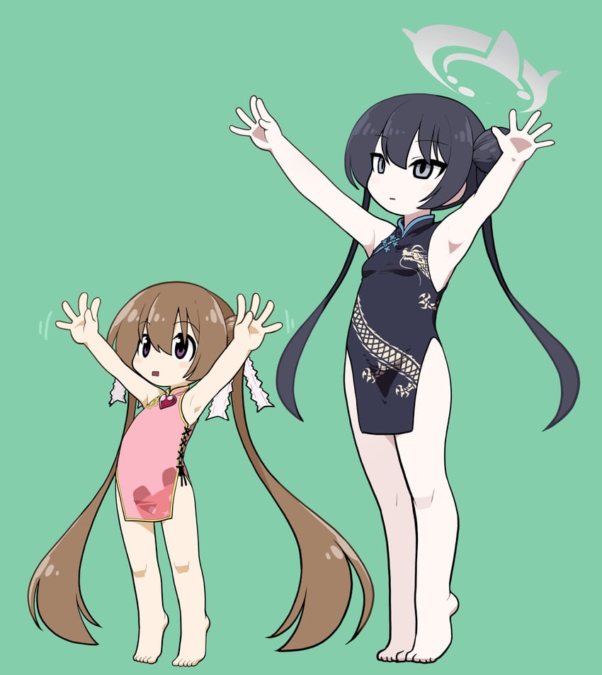 kisaki and tsukuyomi ai (blue archive and 1 more) drawn by yunji