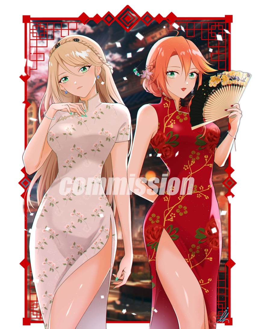 elaine auclair and judith lanster (eiyuu densetsu and 2 more) drawn by il_(il_suffered)