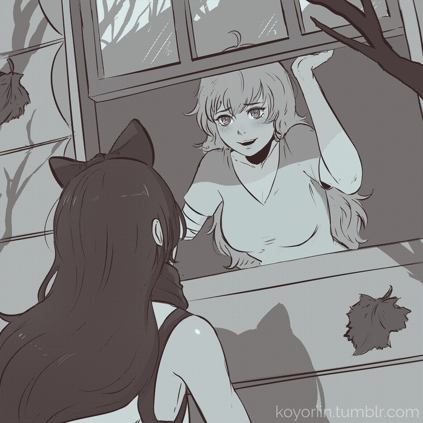 yang xiao long and blake belladonna (rwby) drawn by koyorin