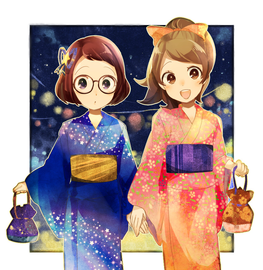 kodama fumika and misora inaho (youkai watch and 1 more) drawn by asumi_chikyuu
