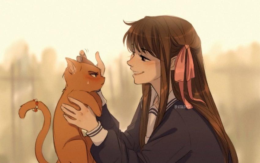 honda tohru and sohma kyou (fruits basket) drawn by itslopezz