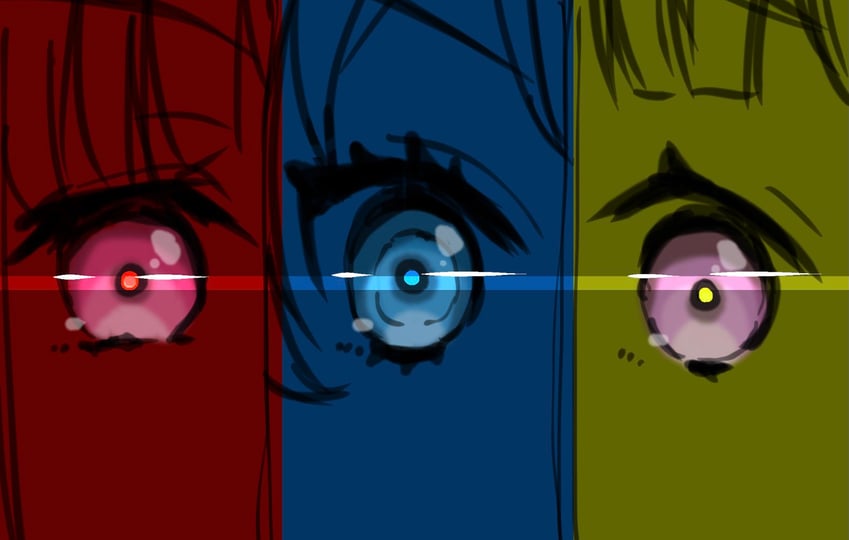 murano sayaka, yugiri tsuzuri, and kachimachi kosuzu (love live! and 1 more) drawn by yukiri_takashi