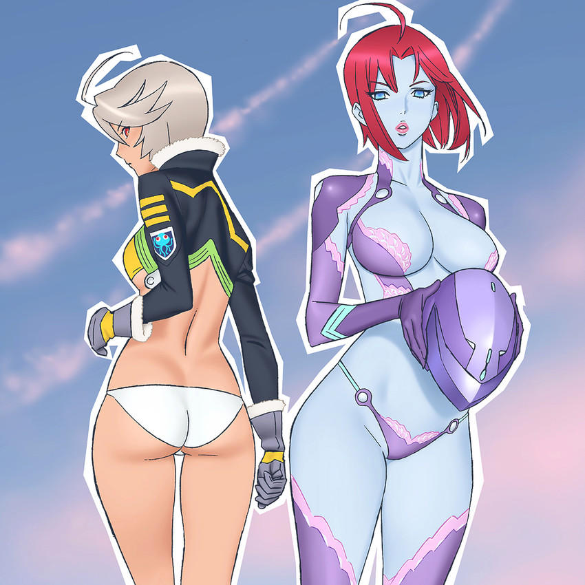 yamamoto akira and melda deitz (uchuu senkan yamato and 1 more) drawn by temaeya_utsurou