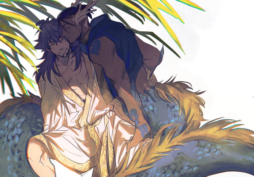 leon and raihan (pokemon and 1 more) drawn by chiyo_(miichiyochin)