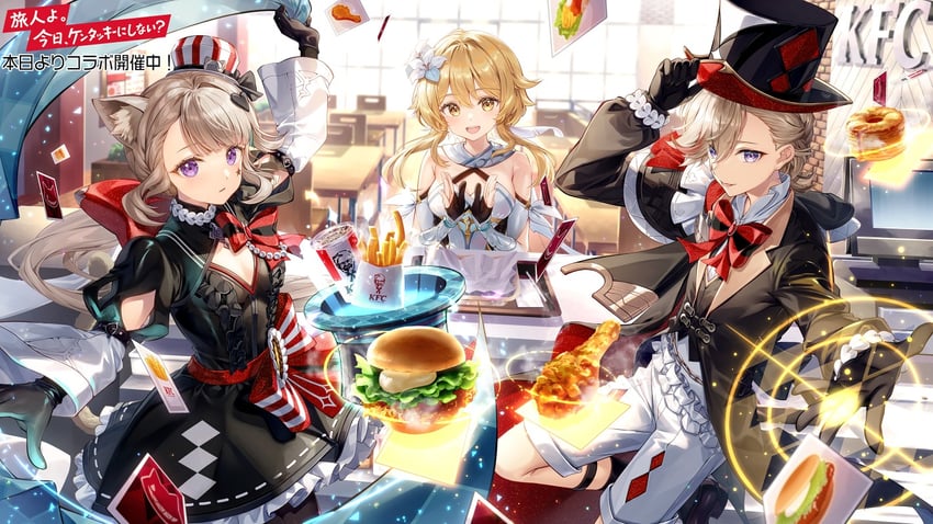 lumine, lynette, and lyney (genshin impact and 1 more) drawn by fujima_takuya