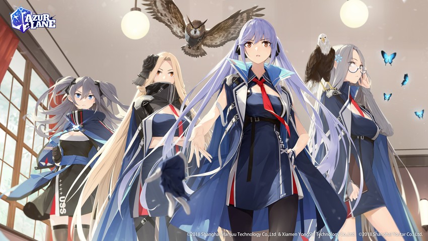 essex, intrepid, shangri-la, and bunker hill (azur lane) drawn by somehira_katsu