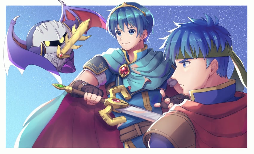 ike, meta knight, and marth (fire emblem and 4 more) drawn by waffuum
