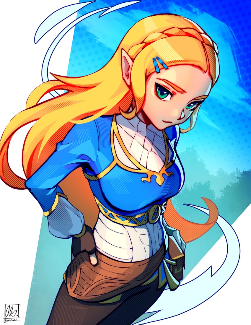 princess zelda (the legend of zelda and 1 more) drawn by alina_l
