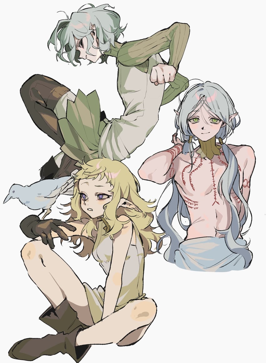 mithrun, lycion, and pattadol (dungeon meshi) drawn by hamita_(rikopin_ika)