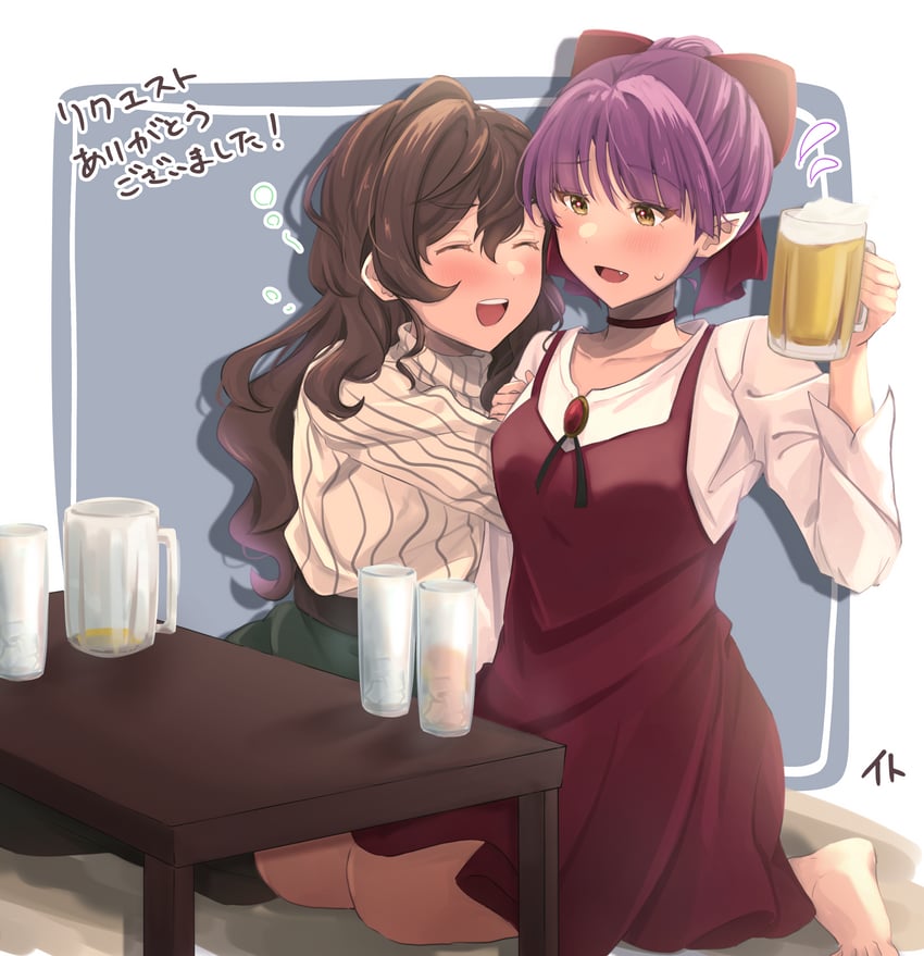 nekomusume and inuyama mana (gegege no kitarou) drawn by e_atkenedm